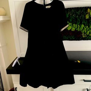 Eliza J classic black Aline cocktail dress with back zipper that is lined